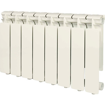 Радиатор алюм. STOUT Bravo 350 8 секций боковое подключение RAL9010